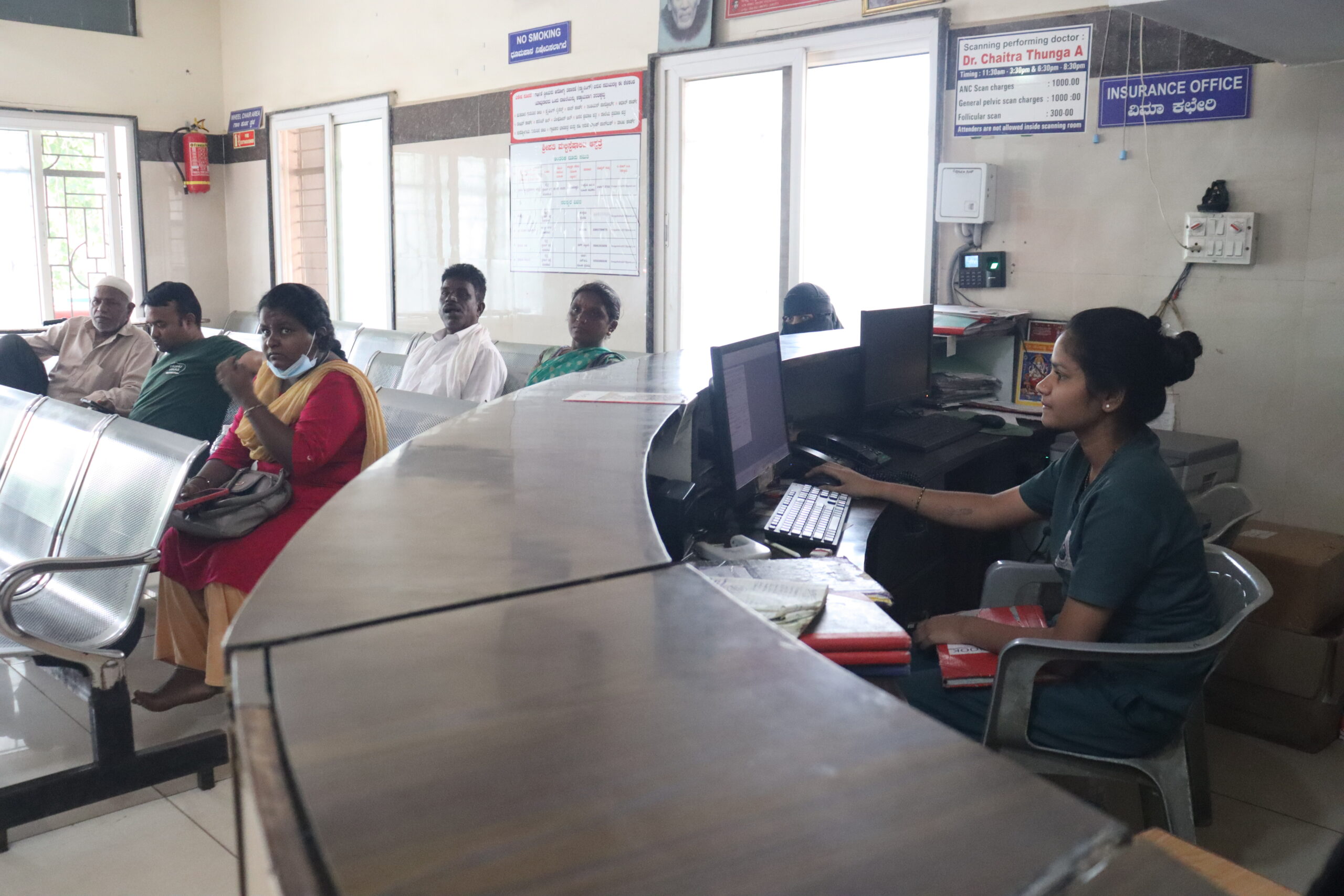 Hospital reception and patient registration area at Jayam Hrudayalaya